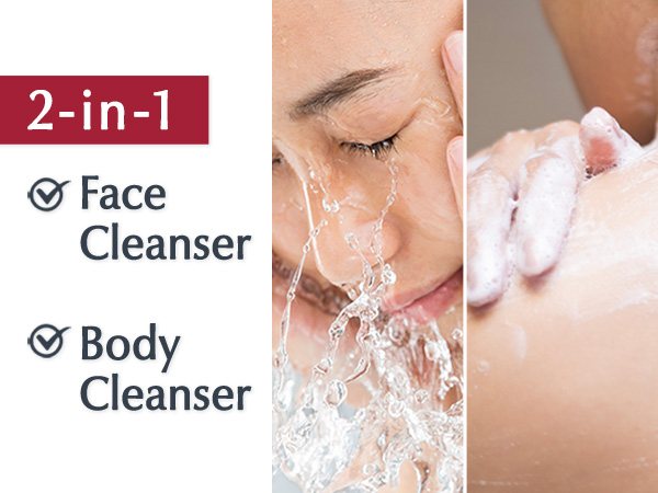 2-in-1 face cleanser &amp; body cleanser