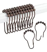 Ansxiy Shower Curtain Hooks Rings, Rustproof Metal Shower Curtain Rings for Bathroom Shower Rods ...