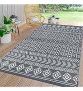 Pauwer Outdoor Rug Waterproof, 5'x7' Reversible Outdoor Plastic Straw Rug, Outdoor Patio Camping ...