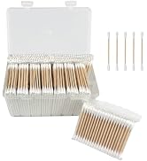 Garrelett Bamboo Cotton Swabs 1000 Count, Natural Cotton Buds with Storage Box, Bamboo Sticks for...