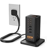 Charging Station PD 100W, TESSAN 9-in-1 USB C Power Strip for iPhone 17/16/15, MacBook, Tablet, D...