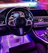 LivTee Smart RGB LED Interior Lights, 2 Lines Design with USB Port, App Control, Music Mode and D...