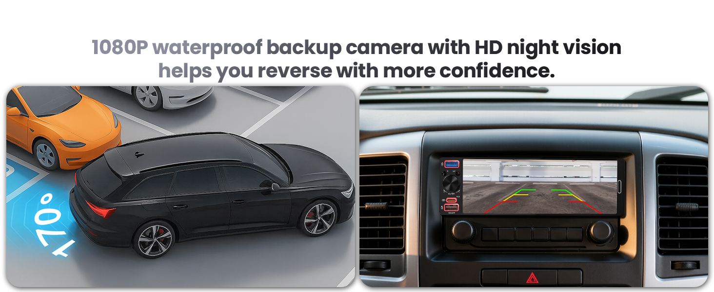 Single din touchscreen radio