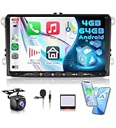 4G 64G Android Car Stereo for VW Passat Jetta Tiguan Golf MK5 MK6 T5 EOS Polo Wireless Carplay An...