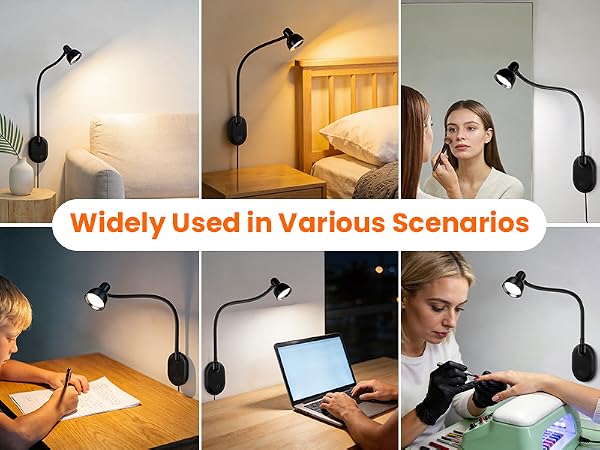 LED Wall Mounted Reading Light Book Light for Reading in Bed Wall Lamps for Bedside Reading Bedroom