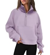 AUTOMET Womens Sweatshirts Half Zip Cropped Pullover Fleece Quarter Zipper Hoodies 2025 Fall Fash...