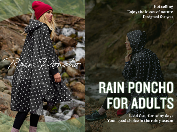 women rain poncho with hooded