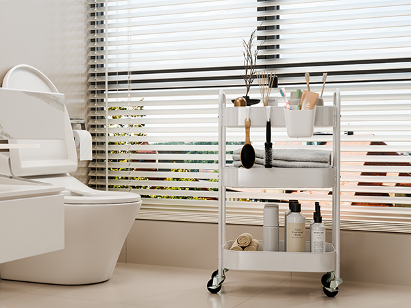 3-Tier Metal Rolling Cart 