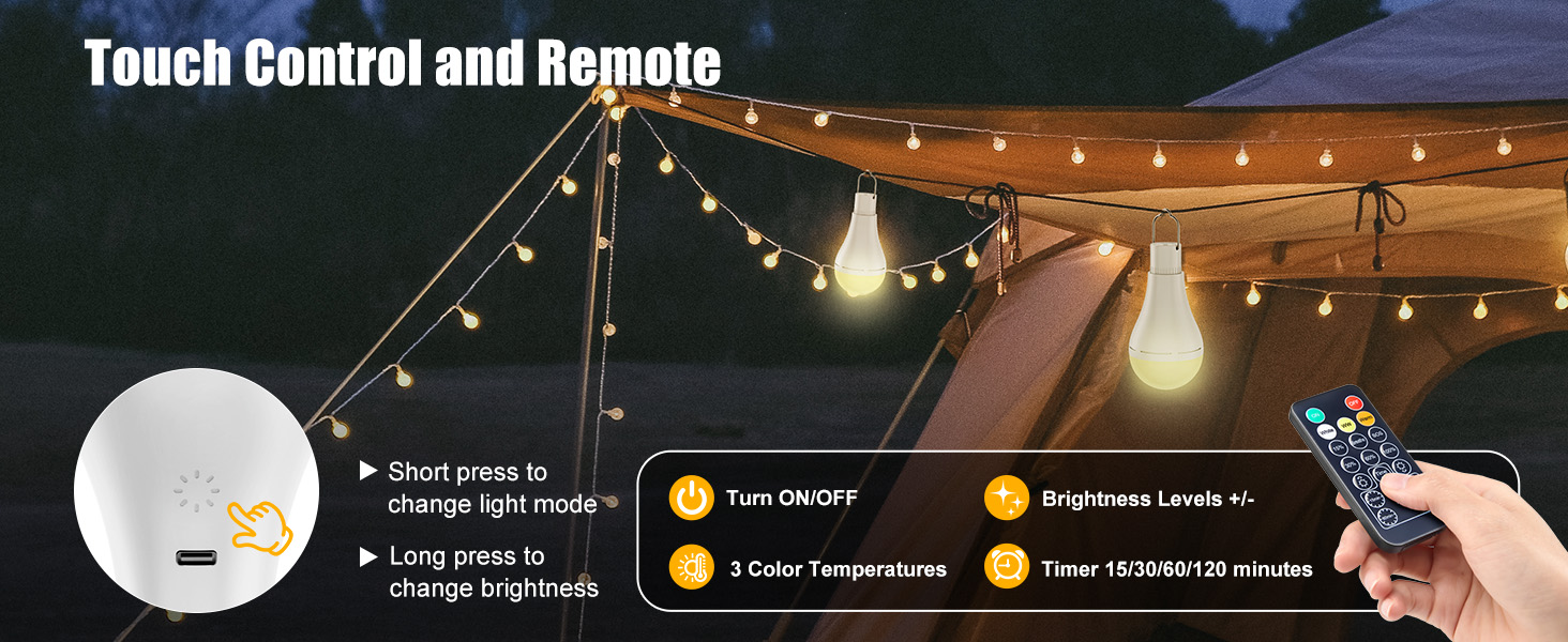 Brightown Rechargeable Light Bulb with Remote