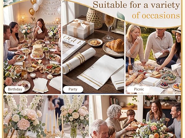 Gold Paper Napkins Disposable