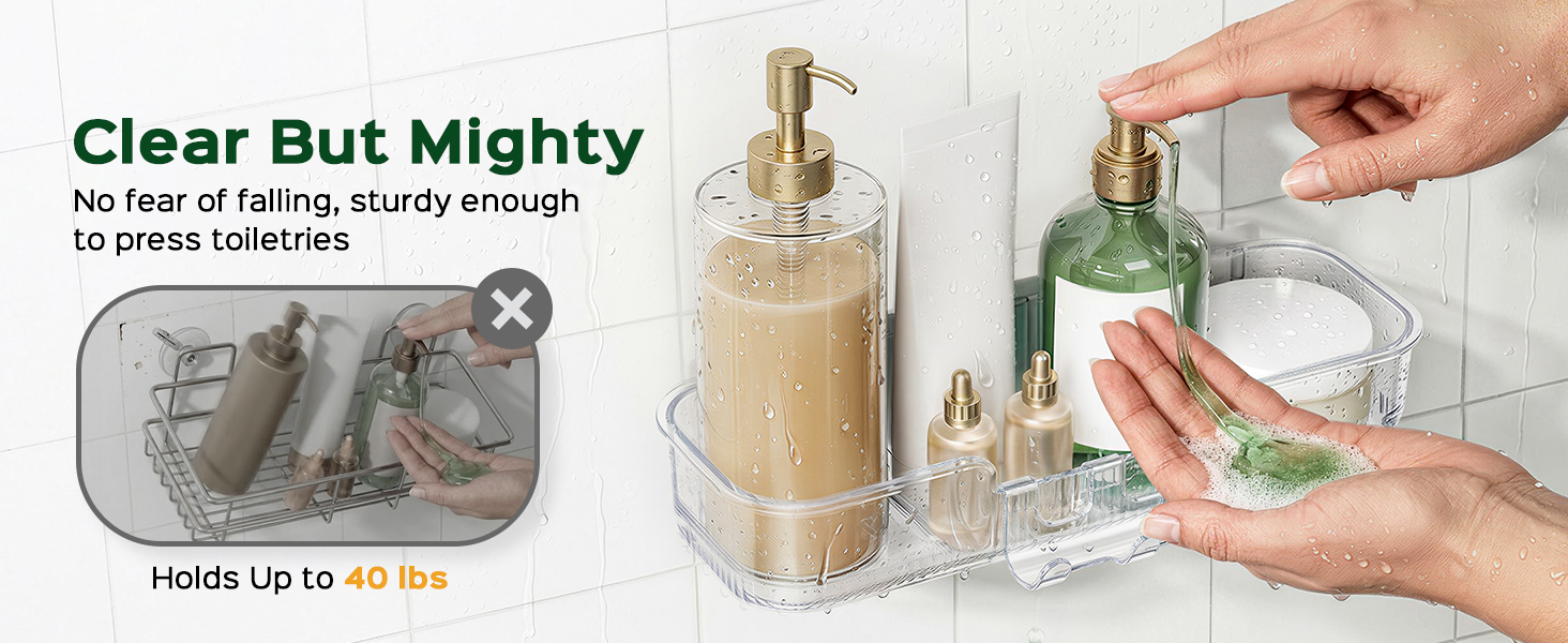adhesive shower caddy