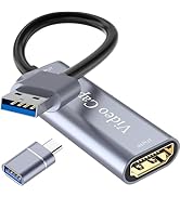 VIXLW Video Capture Card, Video Recording Card Wonderful 4K HDMI to 1080P USB C for Gaming Stream...
