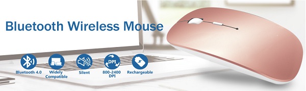 Bluetooth Wireless Charger Computer Mouse(rose gold)