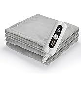 SNUGSUN Heated Blanket Twin Size 62"x 84", Microplush Electric Blanket, Soft Durable &amp; Anti-Pilli...