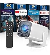 Sucetiho Mini Projector, Portable Outdoor Projector 4K Supported, Short Throw Movie Projector Com...