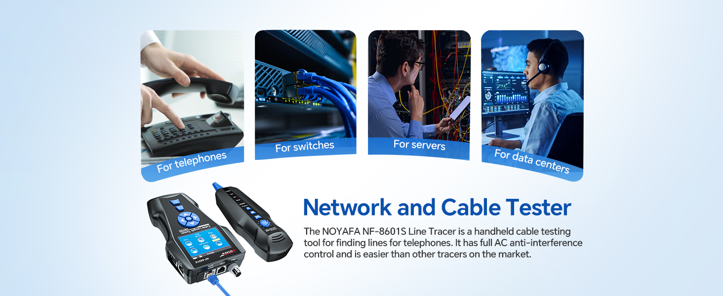 Network Cable Tester, Ethernet Tester with LCD Tracer, LAN Ethernet, PoE Test