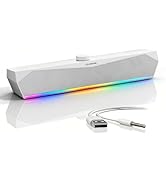 Colorful Gaming Soundbar,Computer SoundBar for PC,USB Speakers,RGB Touch Lights,USB-C/A Powered 3...