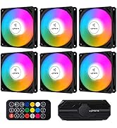 upHere 120mm Black Computer Case Fan,Motherboard Sync Fan,High Airflow,Speed Adjustable, ARGB Fan...