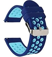 Universal 18mm 20mm 22mm 24mm Width Silicone Watch Band Replacement, Quick Release Rubber Watch B...