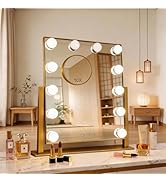 SLIMOON Hollywood Vanity Mirror with Lights, 12 Dimmable LED Bulbs Lighted Makeup Mirror with Det...