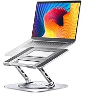 Adjustable Laptop Stand with 360 Rotating Base, Aoevi Computer Stand for Laptop Ergonimic Foldabl...