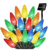 Multicolor C6 Solar Christmas Lights Outdoor, 22.64ft 50 LED Solar String lights Waterproof IP65,...