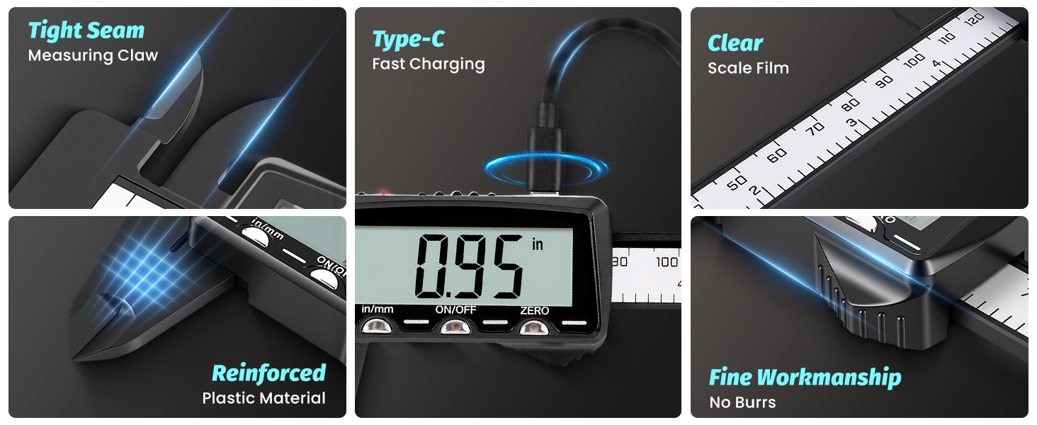 HARDELL RECHARGEABLE PLASTIC DIGITAL CALIPER