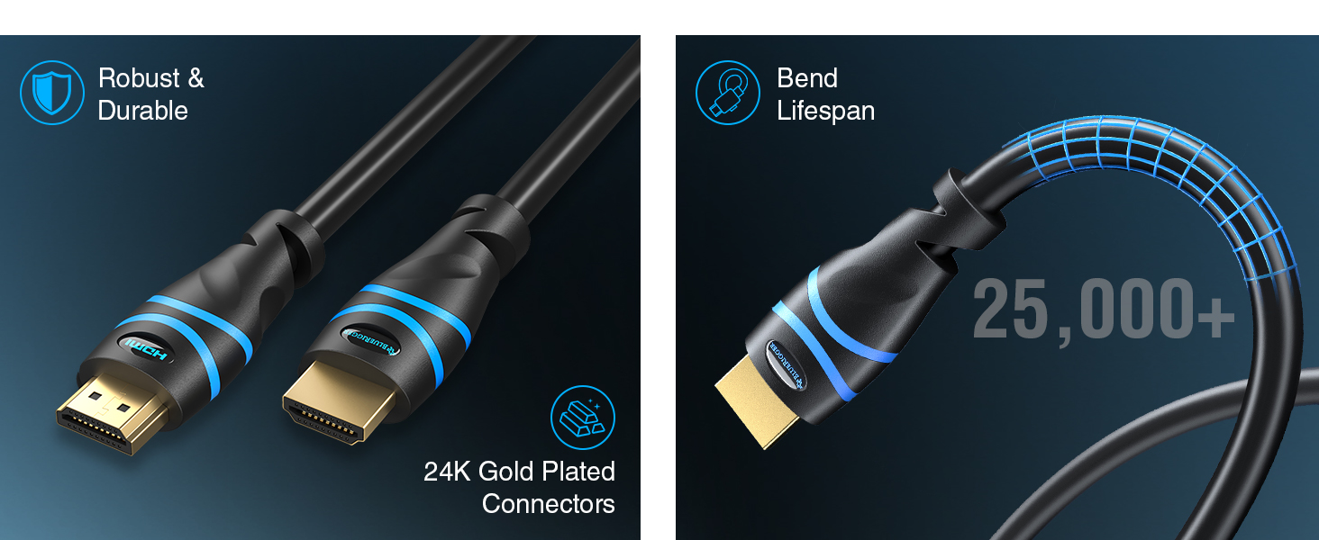 BlueRigger 35 ft hdmi cable 25ft 15ft cl3 hdmi cable 50 ft 4k60 hdmi cable 15 feet hdmi cable gaming