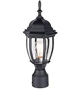 LIT-PaTH Outdoor Post Light Pole Lantern Lighting Fixture with One E26 Base Max 100W, Aluminum Ho...