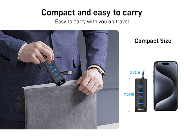 4 Port USB 3.0 Hub 10FT Long Cable