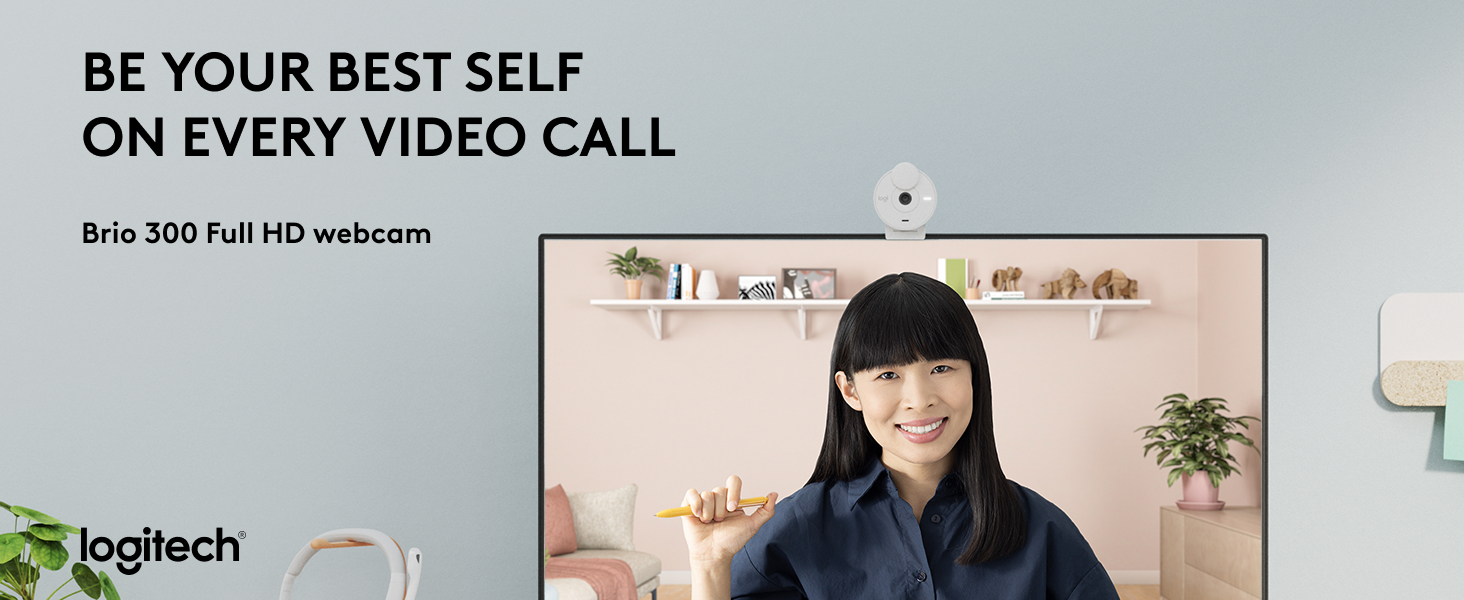 brio 300 full hd webcam off-white