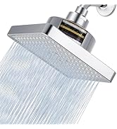 Nuodan High Pressure Rain Shower Head with Filtered - 6" Square Showerhead Filter for Remove Chlo...