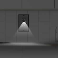 Black Receptacle Outlet with Night Light,Tamper-Resistant,15A,2 Pole,Standard Electrical Outlets 