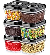DWËLLZA KITCHEN Mini Airtight Food Storage Containers with Lids – Set of 6 Clear Plastic Small Pa...