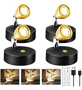 maylit 4 Pack Rechargeable Spotlights Indoor, Battery Operated Tree Lights, Plant Uplighting Pict...