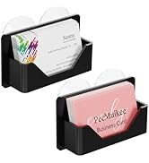 PecMuikee Window Mount Business Card Holder with Suction Cups,Black Acrylic Business Card Display...