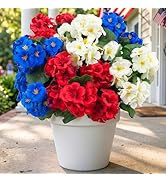 Hananona 6 Pcs Artificial Geranium Flowers for Outdoors Geranium Silk Flowers Outdoor UV Resistan...