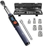 Goseek Upgraded Rechargeable Digital Torque Wrench, 5-99.6Ft-lbs/6.8-135Nm, 3/8'' Drive Electric ...