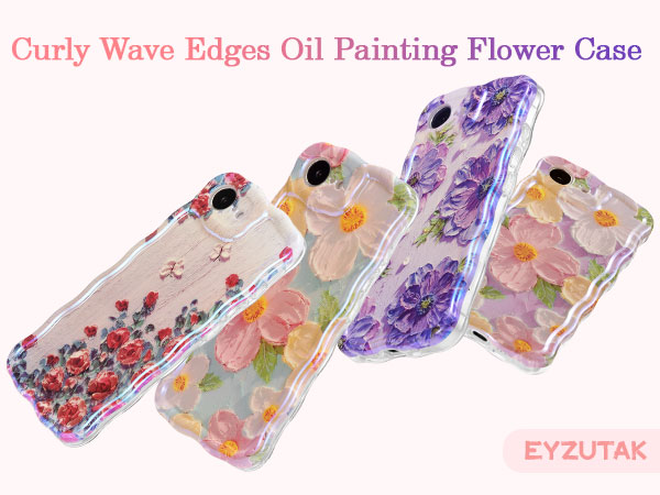 Colorful Retro Oil Painting Flower Laser Phone Case
