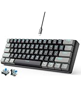 abucow Gaming Keyboard Minimalist Portable Wired Ultra-Compact Mini Imitation 61 Keys RGB Backlit...
