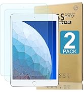 Lapocover 2 Pack Tempered Glass &amp; Blue Light Blocking Screen Protector Film for iPad Air 3rd 2019...