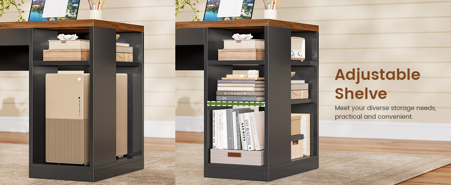 desk with shelves