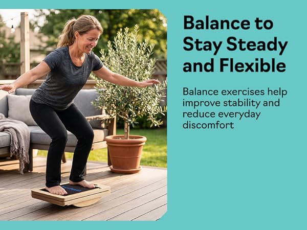 Balance board training on slant board for stability and full body control