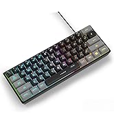 Mini 60% Gaming Keyboard, RGB Backlit 61 Key Ultra-Compact Keyboard, MageGee TS91 Ergonomic Water...