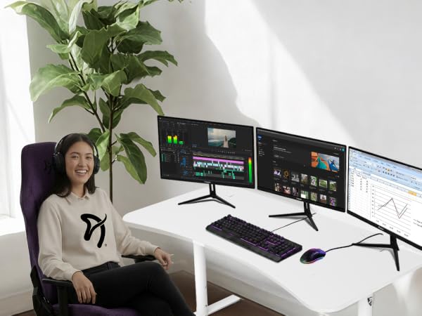 Gaming PC desk with durable top &amp;amp; reinforced legs