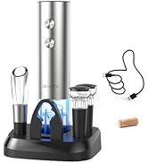 CIRCLE JOY Electric Wine Opener Stainless Steel Rechargeable Automatic Wine Bottle Opener Set 7-i...