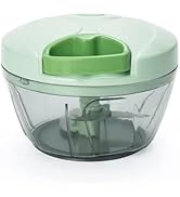 Vegetable Chopper Manual Food Chopper with Container, Hand Pull String Veggie Cutter