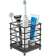 BOTEMY Toothbrush Holders with Quick Drying Mat—Black Toothbrush and Toothpaste Holder for Bathro...
