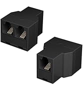 Awishwell Phone Jack Splitter for Landline, 2 Pack RJ11 6P4C Plug with 3Female Phone Line Splitte...