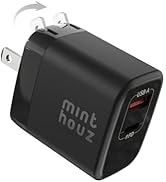 Minthouz USB C Fast Charging Charger, 35W Dual-Port GaN Nano Charger with Foldable Plug for iPhon...